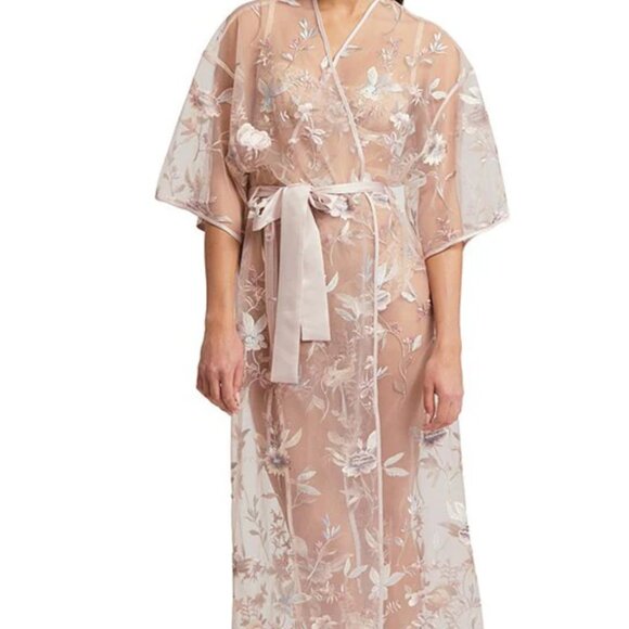 Rya Collection Juliette 3/4 Sleeve Embroidered Robe - Picture 3 of 6
